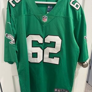 Eagles Jason Kelce On Field Green Jersey
